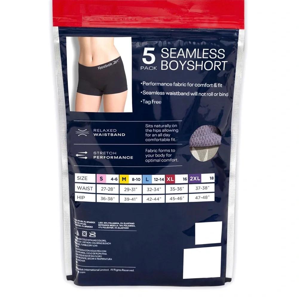 Reebok Seamless Boxer Briefs in Light Gray Charcoal and Black - Picture 2 of 7